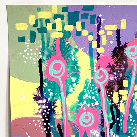 Summer Pop 5 Original Acrylic Wall Art Painting 11x14in Matted Frame Ready - Picture 2 of 9